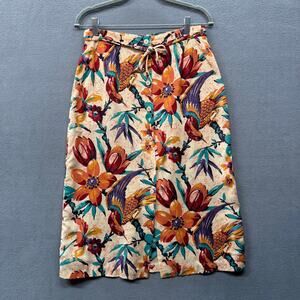 Vtg 70s? Button Down Floral A Line Skirt Juniors? 13/14 Maiden San Francisco